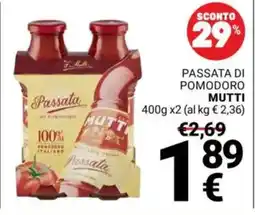 Supermercati Gulliver Passata di pomodoro MUTTI offerta