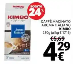 Supermercati Gulliver Caffè macinato aroma italiano KIMBO offerta