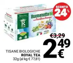 Supermercati Gulliver Tisane biologiche ROYAL TEA offerta