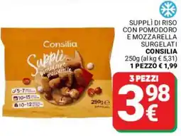 Supermercati Gulliver Supplì di riso con pomodoro e mozzarella surgelati CONSILIA offerta