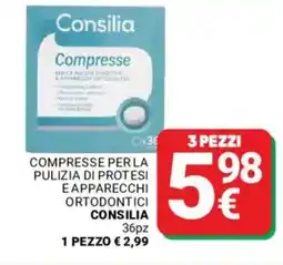 Supermercati Gulliver Compresse per la pulizia di protesi eapparecchi ortodontici CONSILIA offerta