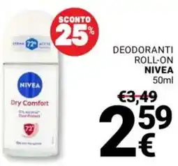 Supermercati Gulliver Deodoranti roll-on NIVEA offerta