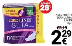 Supermercati Gulliver Assorbenti seta ultra LINES offerta