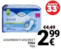 Supermercati Gulliver Assorbenti discreet TENA 10pz offerta