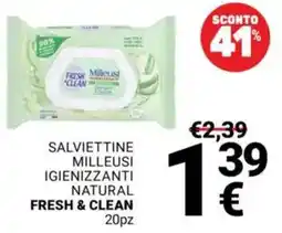 Supermercati Gulliver Salviettine milleusi igienizzanti natural FRESH & CLEAN offerta