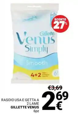 Supermercati Gulliver Rasoio usa e getta a 2 lame GILLETTE VENUS offerta