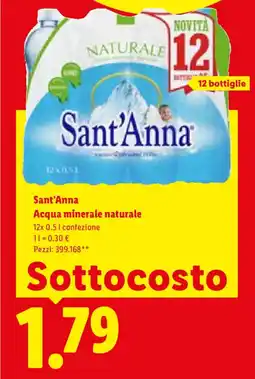 Lidl Sant'Anna Acqua minerale naturale offerta