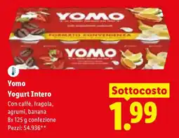 Lidl Yomo Yogurt Intero Con caffè, fragola, agrumi, banana offerta