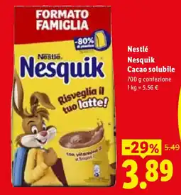 Lidl Nestlé Nesquik Cacao solubile offerta