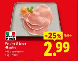 Lidl Fettine di lonza di suino offerta