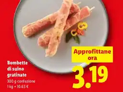 Lidl Bombette di suino gratinate offerta