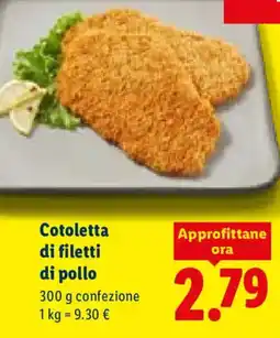 Lidl Cotoletta di filetti di pollo offerta