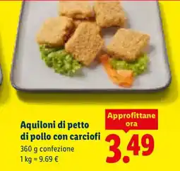 Lidl Aquiloni di petto di pollo con carciofi offerta
