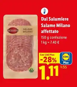 Lidl Dal Salumiere Salame Milano affettato offerta