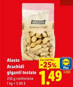 Lidl Alesto Arachidi giganti tostate offerta
