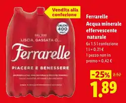 Lidl Ferrarelle Acqua minerale effervescente naturale offerta