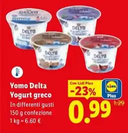 Lidl Yomo Delta Yogurt greco In differenti gusti offerta