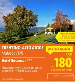 Lidl Hotel Bucaneve offerta