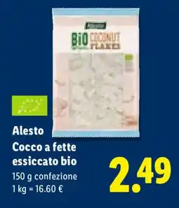 Lidl Alesto Cocco a fette essiccato bio offerta