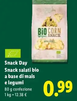 Lidl Snack Day Snack salati bio a base di mais e legumi offerta