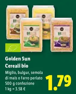 Lidl Golden Sun Cereali bio offerta