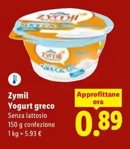 Lidl Zymil Yogurt greco offerta