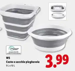 Lidl W5 Cesto o secchio pieghevole offerta