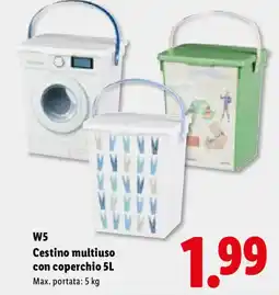 Lidl W5 Cestino multiuso con coperchio offerta