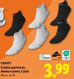 Lidl CRIVIT Calzini sportivi da donna o uomo, 2 paia offerta