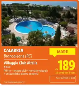 Lidl Calabria Brancaleone (RC) Villaggio Club Altalia offerta
