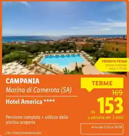 Lidl Campania Marina di Camerota (SA) Hotel America offerta