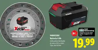Lidl PARKSIDE Batteria 4 Ah offerta