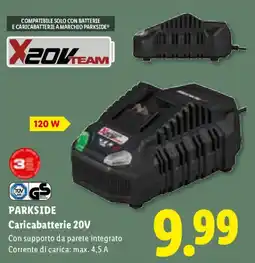 Lidl PARKSIDE Caricabatterie 20V offerta