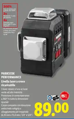 Lidl PARKSIDE PERFORMANCE Livella laser a croce ricaricabile offerta