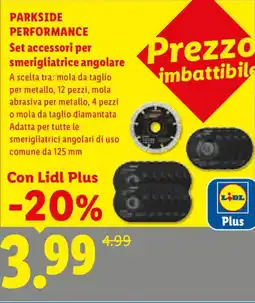 Lidl PARKSIDE PERFORMANCE Set accessori per smerigliatrice angolare offerta
