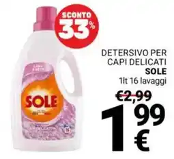 Supermercati Gulliver Detersivo per capi delicati SOLE offerta