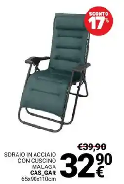 Supermercati Gulliver Sdraio in acciaio con cuscino malaga CAS_GAR offerta