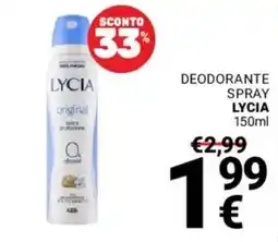 Supermercati Gulliver Deodorante spray LYCIA offerta