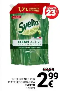 Supermercati Gulliver Detergente per piatti ecoricarica SVELTO offerta