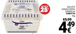 Supermercati Gulliver Gelato gran coppa famiglia TONITTO offerta