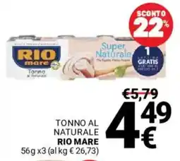 Supermercati Gulliver Tonno al naturale RIO MARE offerta