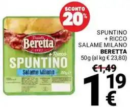 Supermercati Gulliver Spuntino + ricco salame milano BERETTA offerta