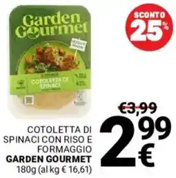 Supermercati Gulliver Cotoletta di spinaci con riso e formaggio GARDEN GOURMET offerta