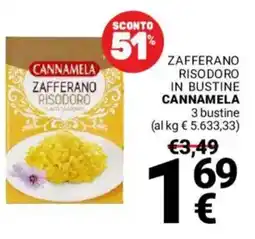 Supermercati Gulliver Zafferano risodoro in bustine CANNAMELA offerta