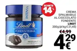 Supermercati Gulliver Crema spalmabile al cioccolato fondente LINDT offerta