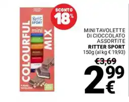Supermercati Gulliver Mini tavolette di cioccolato RITTER SPORT offerta