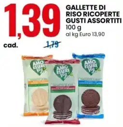 Eurospin AMO ESSERE Veg gallette di riso ricoperte gusti assortiti offerta