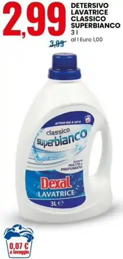 Eurospin Dexal detersivo lavatrice classico superbianco offerta