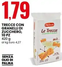 Eurospin Dolciando trecce con granelli di zucchero, 10 pz offerta