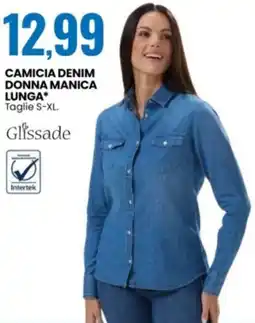 Eurospin Glissade camicia denim donna manica lunga offerta